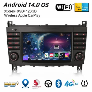 8+128GB CarPlay Android 14 Autoradio Navi Mercedes-Benz C/CLC/G Klasse W203 W463 - Bild 1 von 20