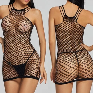 Fashion Lingerie Nightdress Sexy Sheer Sleeveless Womens Bodysuit Club - Picture 1 of 11