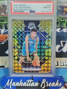 🔥 2022 Mosaic Chet Holmgren RC PSA 10 GEM Reactive Yellow Prizm #236 Rookie 🔥 - Bild 1 von 2