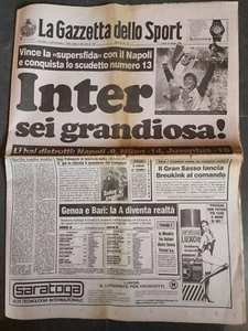 GAZZETTA DELLO SPORT 29 MAGGIO 1989 INTER SEI GRANDIOSA 13° SCUDETTO - Imagen 1 de 2