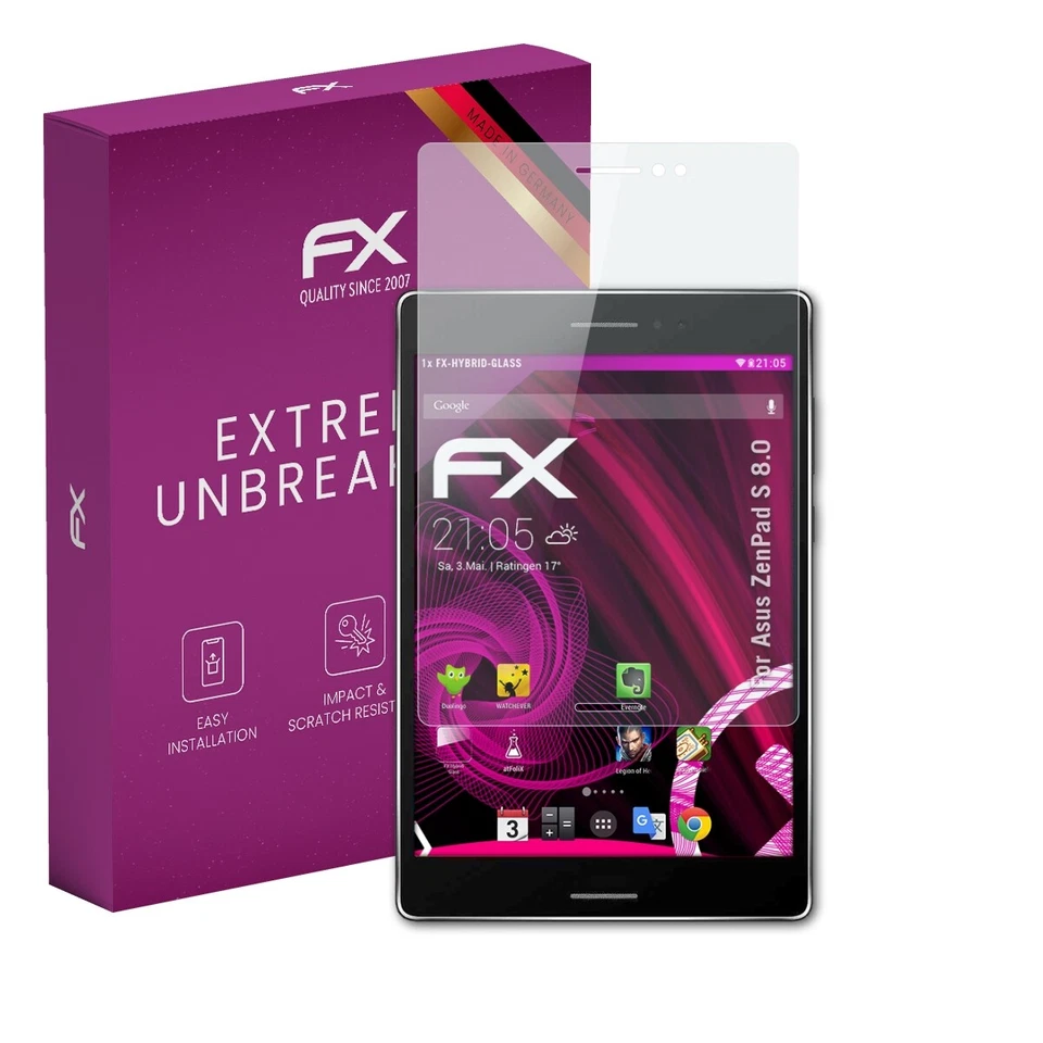 atFoliX Glass Protector for Asus ZenPad S 8.0 9H Hybrid-Glass - Image 1 of 4