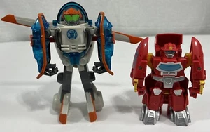 TRANSFORMERS HEATWAVE Dino, Boat  & BLADES Rescue Bots Figures Helicopter Fire - Picture 1 of 12