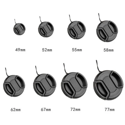 49mm-77mm Black Camera Center Pinch Snap On Front Lens Cap Cover For Nikon Canon - Image 1 of 4