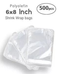 500pcs 6''x 8'' Polyolefin Heat Shrink Wrap Bags nontoxic/odorless - Picture 1 of 10