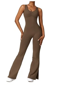 Women’s Yoga Flare Jumpsuit Pilates One Piece - Picture 1 of 11