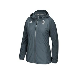 Indiana Hoosiers NCAA Adidas Women's  Onix Grey Modern Varsity Woven Jacket - Picture 1 of 2