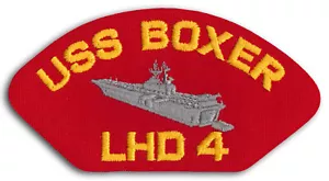 US Navy USMC LHD-4 USS Boxer Landung Hubschrauber Dock Schiff Cap Patch Bügelbild (b) - Bild 1 von 1