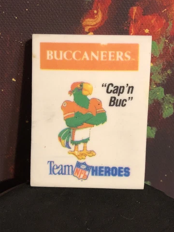 Vintage Team NFL Heroes 1994 Mascots Erasers VERY RARE Buccaneers Cap N Buc Cover