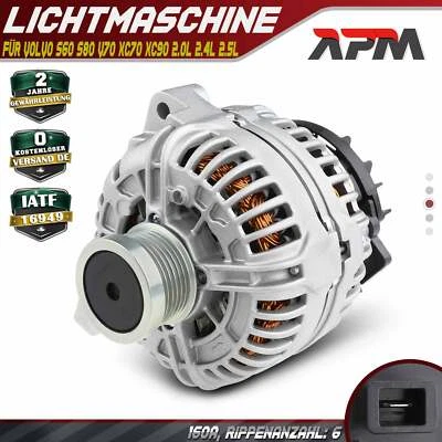 Generatore alternatore 160A per Volvo S60 I S80 I V70 II XC70 XC90 2.0 2.4 2.5 - Immagine 1 di 4