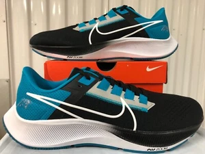Nike Air Zoom Pegasus 38 CAROLINA PANTHERS Black Blue 8.5 DJ0843 001 NFL Wmns10 - Picture 1 of 11