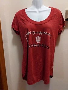 Indiana Hoosiers Women's Large Red Round Neck Short Sleeved Shirt NWT - Picture 1 of 8