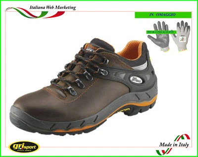 SCARPA CALZATURE LAVORO ANTINFORTUNISTICA GRISPORT 71601 VIBRAM + GUANTI LAVORO