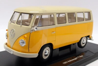 Welly 1/18 scale Diecast 18054W - 1963 Volkswagen T1 Bus Yellow Cream - Image 1 of 4