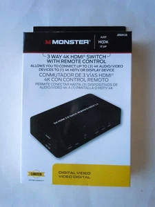 Monster Just Hook It Up 3 way HDMI Switch with remote control - Picture 1 of 2
