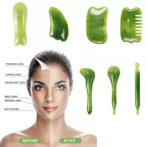 Gua Sha Board Facial Massage Chinese Medicine Natural Jade Stone Scraping Tool - Picture 1 of 12