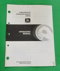 Manual de operador John Deere MCS de 3 bolsas para unidades 300-400-50-55-FM OM-M75852 - Imagen 1 de 18