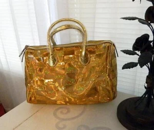 Sapsucker Designer - GOLD GLITTER MESH "Bowler Bag" New w Tags - Picture 1 of 1