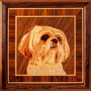 Shih Tzu perro mascota personalizada retrato madera arte pared decoración... - Imagen 1 de 12