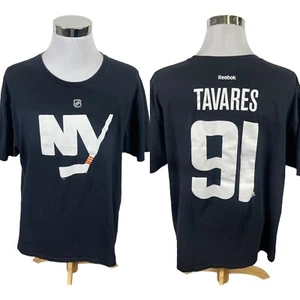New York Islander John Tavares Shirt Mens 2XL XXL Black White NHL Hockey - Picture 1 of 15