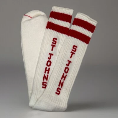 VTG St. John's Red Storm Socks 80's 25" NCAA Basketball 10-13 NOS Orlon Acrylic - Image 1 of 4