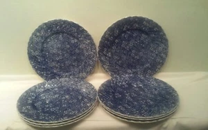 Juego de ocho platos de ensalada/postre de chintz azul rosario James Kent Ltd - Imagen 1 de 11