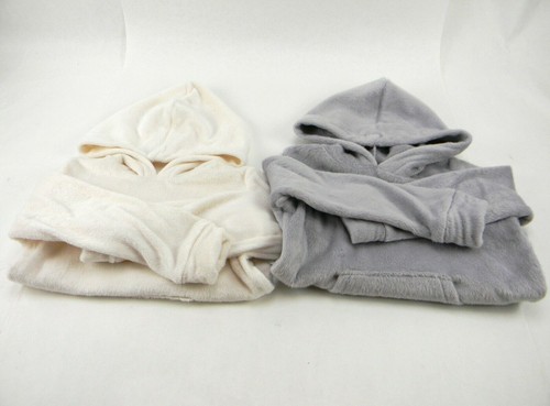 OFF WHITE Lotto 2 felpa con cappuccio 32 gradi elasticizzata termica orchidea viola bianco crema taglia 3 4