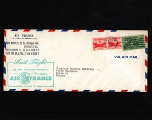 OPC 1953 First Flight Air France Chicago Parisan to Paris 43632 - Picture 1 of 2
