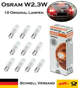10x Osram W2,3W 12V W2x4,6d 2723 base vetro originale alogena ricambio lampada auto - Foto 1 di 3