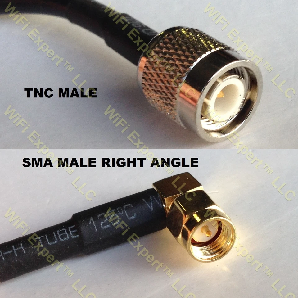 USA-CA RFC240 TNC MALE to SMA MALE ANGLE Coaxial RF Pigtail Cable - Image 1 of 1