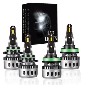 4PCS AJHGFOW 9005 H11 LED Headlight Bulbs Conversion High Low Beam Bright White - Picture 1 of 20