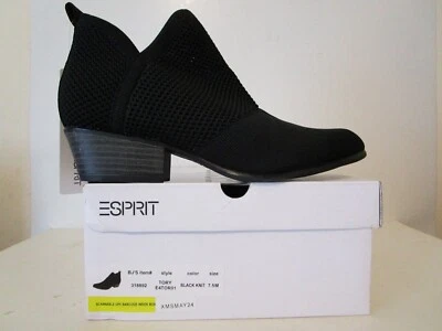Esprit Womens Tory Slip On Knit Fashion Ankle Boot Black Size 7.5 - Image 1 of 4
