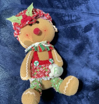 * Plush￼ Christmas Holiday 15 Inches￼ Gingerbread Man  ￼Mistletoe - Image 1 of 4