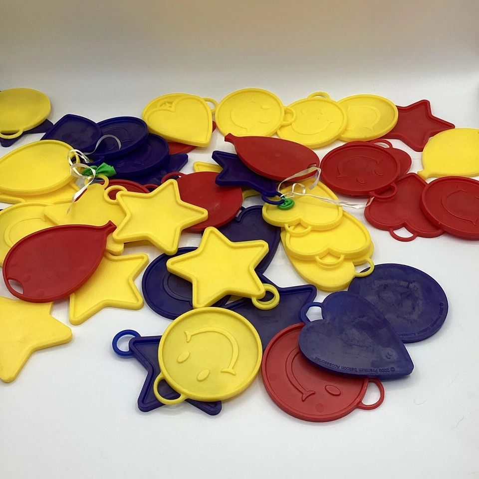 Lote Surtido Globo Sonrisa Corazón Forma Plástico Pesas Para Globos Lámina Helio Foto 1 de 4