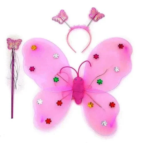 Light up Butterfly Wing with Wand Headband LED Fairy Princess Wing Party Costume - Image 1 of 4