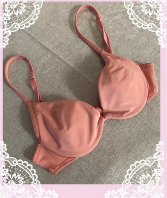 Sujetador La Perla Mujer Rosa Algodón Forro Logo Banda Cierre Trasero Hecho en Italia 32C Foto 1 de 4