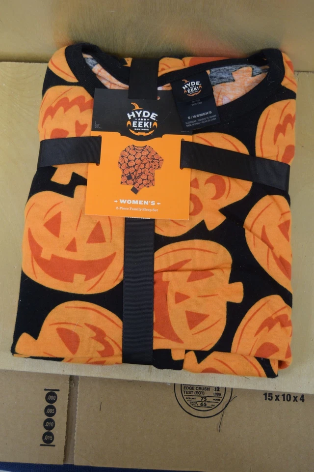 Halloween Hyde and EEK Women's Pajama Set Size 3XL Orange Black 2-Pc Pumpkin