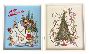 Dr. Seuss Grinch Navidad Decoración de Pared Árbol Trineo Perro Marco de Madera 14” x 12” Objetivo - Imagen 1 de 15