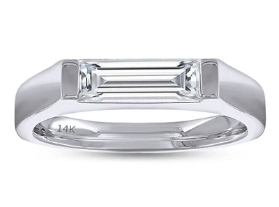 5/6 Ct Baguette Cut Diamond Solitaire Engagement Ring 14K WG Lab Grown - Image 1 of 4