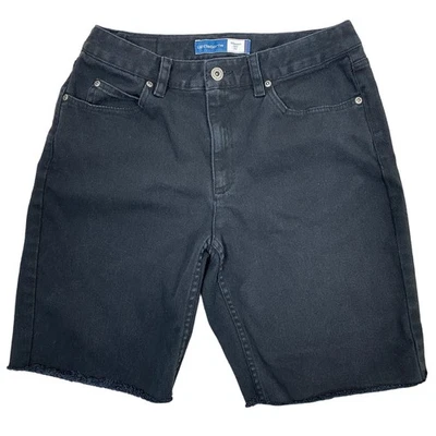 Vintage Bermuda Jean Shorts Women's 8R Black Cutoffs Stretch Denim Modest Grunge - Image 1 of 4