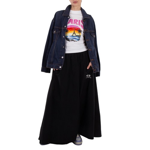 Balenciaga Giacca Denim Cotone Clessidra In Indaco Scuro Madder