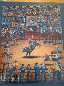 Dowdle Puzzle Rodeo Days 100 Pezzi Giorni del '47 Utah Cowboy Jumbo Pezzi - Foto 1 di 2
