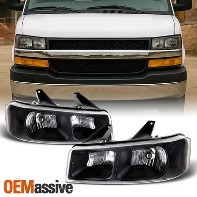 Lámpara superior faro negro para Chevy Express|GMC Savana 1500 2500 3500 2003-2022 Foto 1 de 4