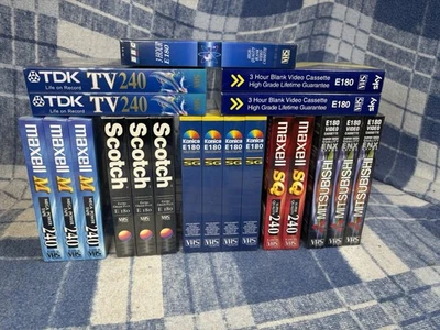 Scotch Mitsubishi Memorex VHS Blank Video Tapes Cassettes Job Lot Bundle - Image 1 of 4