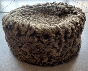 Vintage Karakul Pelzmütze traditionell Astrachan Wolle echtes Lammfell Buchara - Bild 1 von 7