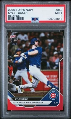 2025 Topps Now Big Return to Houston Red #359 Kyle Tucker Chicago Cubs /5 PSA 9 - Image 1 of 2