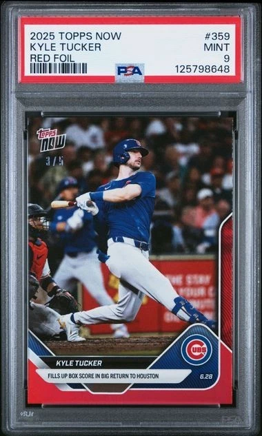 2025 Topps Now Big Return to Houston Red #359 Kyle Tucker Chicago Cubs/5 PSA 9 Foto 1 de 2