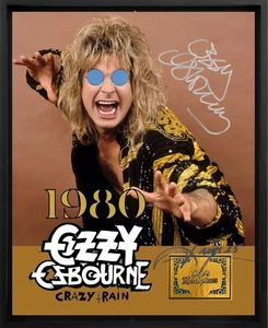 Ozzy Osbourne Art print on Canvas Framed... CRAZY TRAIN - Picture 1 of 15