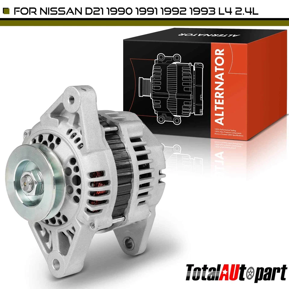 Alternador para Nissan D21 1990-1993 L4 2.4L 60 Amp 12 Voltios CW Polea 1 Ranura Foto 1 de 4