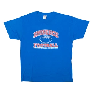 Vintage FRUIT OF THE LOOM Eminence Football Mens T-Shirt Blue 90s USA L - Picture 1 of 6