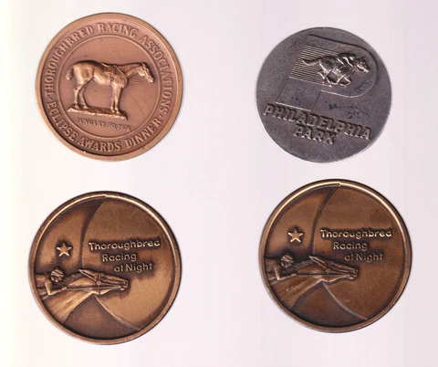 Horse Coin Token Medal Lot Vintage Meadowlands 77 (W Bags) Philadelphia Park TRA Cover